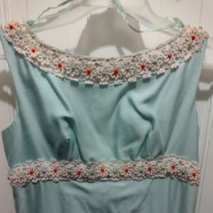 Vintage Lace 1950s Cocktail Rayon-Acetate Dress Tagged Size 9 - ILGWU Union made